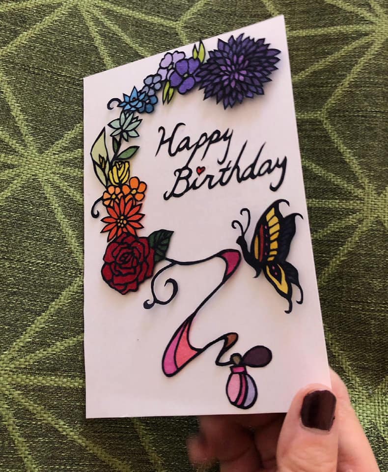 Flower birthday card